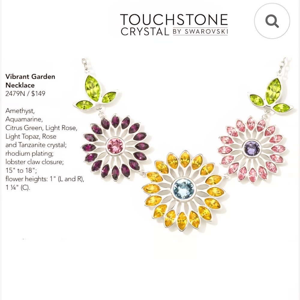 Touchstone Crystal Swarovski Vibrant Garden Necklace - Picture 6 of 11